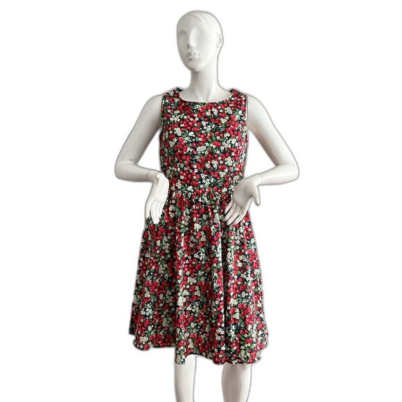 Retrolicious Floral Cherry Printed Vintage Style Pin-up Dress 1950’s Retro XL - Picture 1 of 9